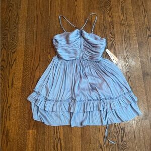 Aqua Light Blue Mini Dress